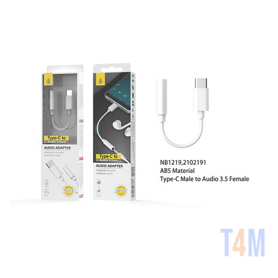 ONEPLUS AUDIO CABLE NB1219 BL TYPE C MALE TO AUDIO 3.5MM FEMALE WHITE